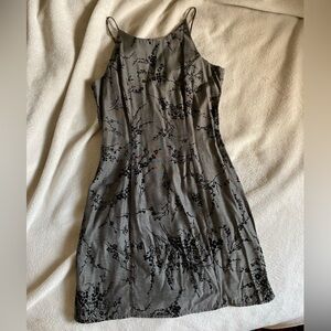 Vintage California Happenings Grey Floral Mini Dress